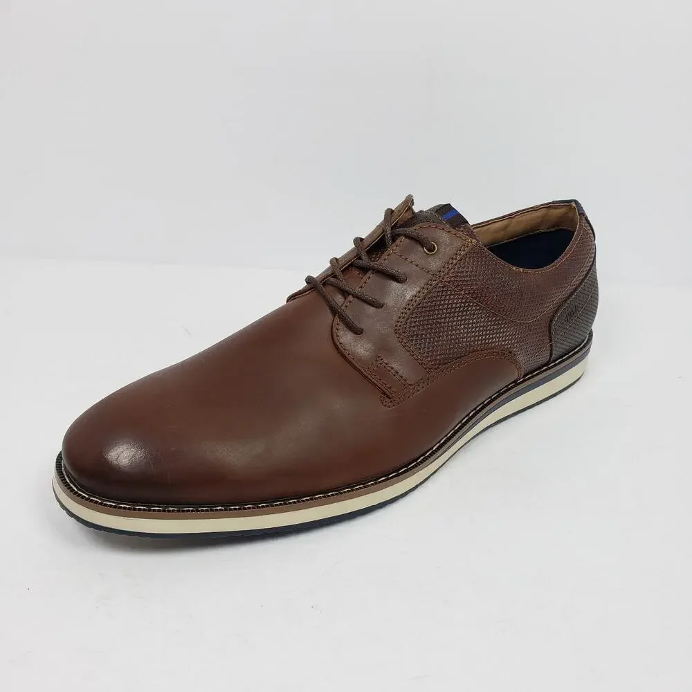 Nunn Bush Circuit Plain Toe Mens Size 12 W Brown Leather Comfort Oxford Shoes